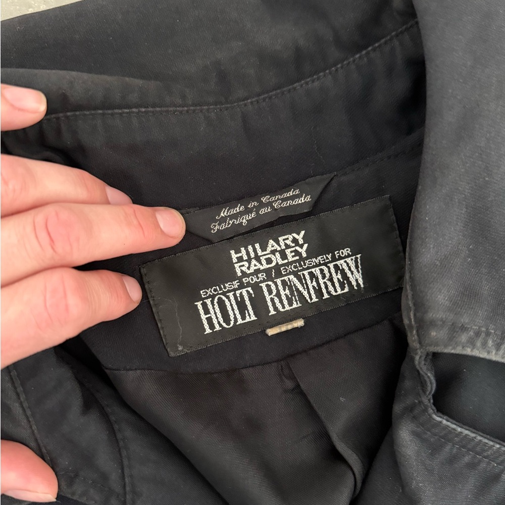 Vintage Black Trench Coat | Hilary Radley for Holt Renfrew | Fits like Women's 8